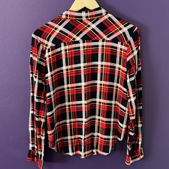 Plaid button front fall top - Picture 7 of 8